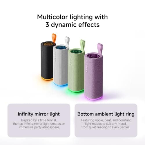 XIAOMI Sound Play Portable Bluetooth Speaker, 18W Powerful Stereo Sound, Auracast Multi-Speaker, RGB Ambient Light, Up to 14 Hours Playtime, IP68 Waterproof TWS Pairing, Outdoor - Purple — view 3