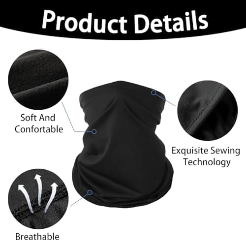 Eastrise 4 Pack Bandana Neck Warmer Ski Snood for Men & Women Multifunctional Headwear Face Mask Elastic Neck Gaiters Windproof Headband Snood UV Resistence for Sports Cycling Hiking — view 6