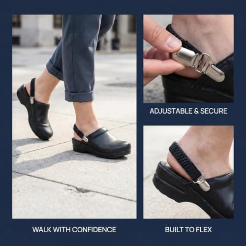Pretyzoom 1 Pair Elastic Shoe Straps for Clogs, Black — view 2
