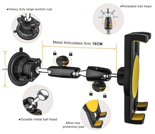 Suction Car Tablet Mount Heavy Duty, Truck Tablet Holder Dash Windscreen — view 5