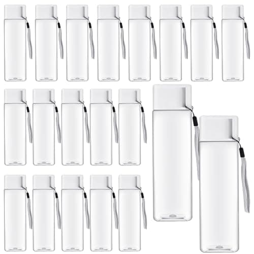 YFNVH 20 Pack 500 ml Plastic Water Bottles, Clear Reusable Sports Bottles