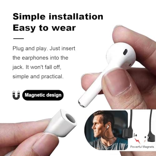 RUILILANG 3Pcs Magnetic Anti-Lost Earbud Straps, Soft Silicone Earphone Lanyard with Neck Cord, Secure Earphone Leash for Running, Sports, Gym & Outdoor Activities — view 3