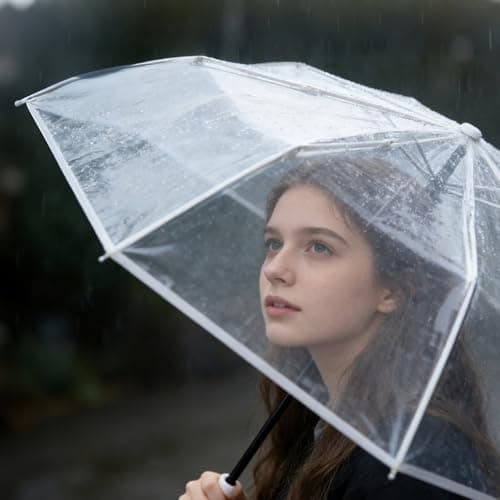 Puniama Clear Dome Umbrella, Windproof & Rainproof, 8 Ribs, Compact Folding Travel Umbrella for Men & Women, Portable See-Through Umbrellas for Weddings & Everyday Use — view 6