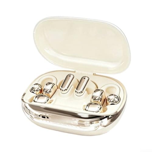 3-in-1 Wireless Earbuds with for Power Bank Case: Low Latency Gaming Headphones, Sleep for buds, Clip-On Design, LED Display, for usb-c Charging, 12cm Compact Fit for iPhone for android(Light White)