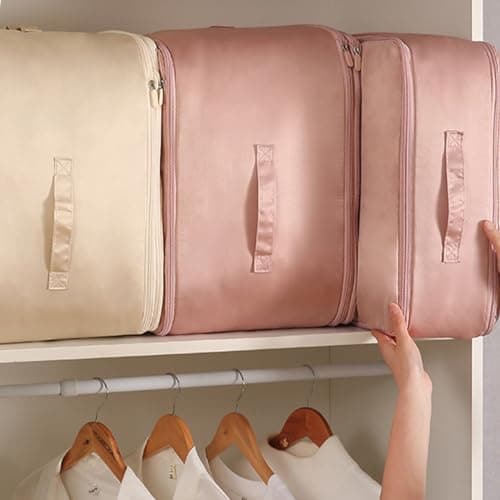 Ultra Space Saving Self Compression Organizer Space Saving Self Compression Organizer Heavy Duty Moving Bags Self Compression Moving Organizer Bags for Comforters with Zipper (Grey,52x42x15cm) — view 5