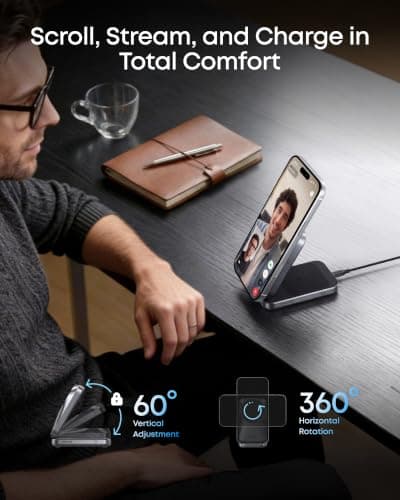 Anker Prime 3‑in‑1 Wireless Charger, Qi2‑Certified 25W, MagSafe‑Compatible — view 5