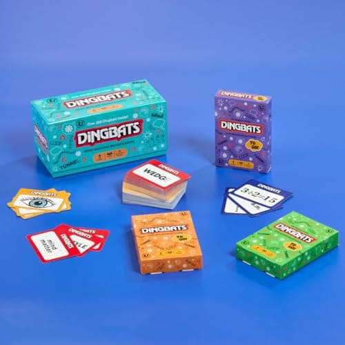 Gibsons Dingbats To Go Mind-Bending Brain Teasers Word Game – Green Box with 100 Puzzle Cards, Fun Family Travel Game for Kids & Children Ages 10+, 13 x 9 x 2.5 cm, 1+ Players — view 5