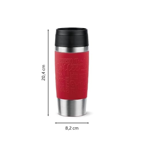 Tefal Travel Mug Classic red 0.36L, Comfort Screw Lid, Quick Press, Soft-Touch Sleeve, Travel-Ready, Reusable, 100% Leak-Proof, Keeps Drinks Cold (8 hrs) and Hot (4 hrs), 360° Drinking, N2020410 — view 2