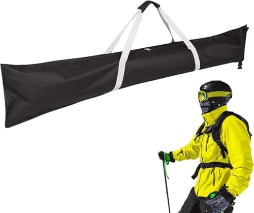 Ski Storage Bag 185cm, Ski Carrier Bag Waterproof Transport Organizer for Skiing and Snowboard, Portable Durable Snowboard Protection for Car, Travel, Winter Sports Gear Storage (Black 1 piece) — view 3