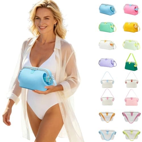 Waterproof Silicone Bag Multipurpose Swimming Equipment Pouches Foldable Swim Tote Bags with Adjustable Shoulder Strap for Wet Clothes Beach Gym Travel Outdoor Picnic Camping
