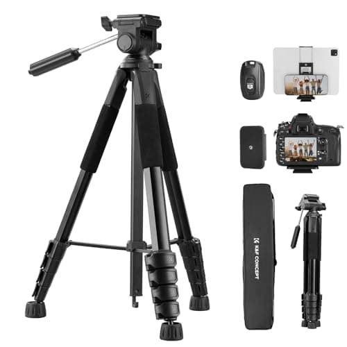 K&F CONCEPT 75"/190cm Compact Camera Tripod, Load Capacity 8kg