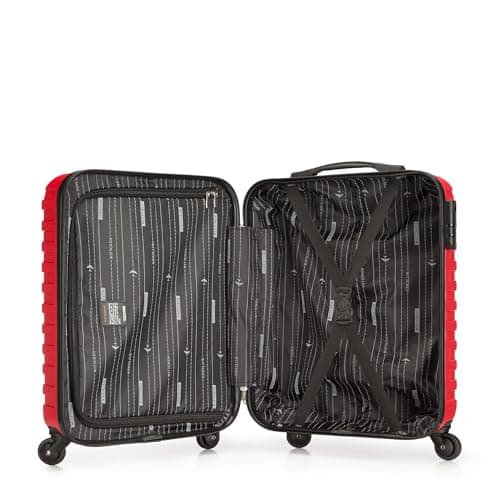 WITTCHEN Travel Suitcase Carry-On Cabin Luggage Hardshell Made of ABS with 4 Spinner Wheels Combination Lock Telescopic Handle A-Line II Size Red — view 5