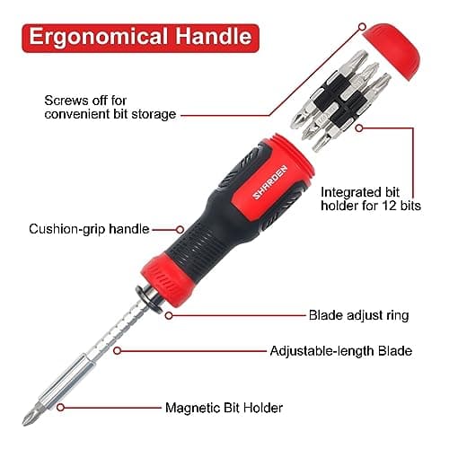 SHARDEN Multi Screwdriver Extendable All in One Screw Driver with 12 Bits — view 2