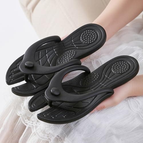 Unisex Travel Foldable Flip Flops Men Summer Portable Indoor Outdoor Shoes Non-Slip Rubber Sole Thong Sandals Beach Pool Sandals Massage Detachable Slider Shoe House Spa Yoga Open Toes Slippers — view 2