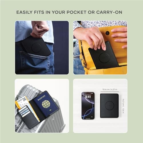 Satechi Passport Holder with Find My Tracking, 4-Slot Card Wallet, Black — view 6