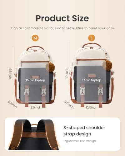 LOVEVOOK School Bags for Teen Girls, 15.6 Inch Work Laptop Backpack — view 5