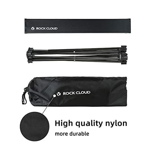 ROCK CLOUD Portable Camping Table Ultralight Aluminum Folding Beach Table Camp for Camping Hiking Backpacking Outdoor Picnic (Black, Small) — view 6