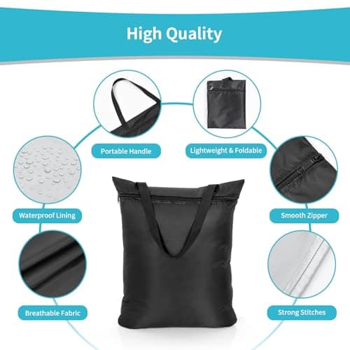 OTraki 2 Pack Wet Dry Bag, Wet Clothes Bag Swimming Waterproof Bag Dirty Laundry Travel Bag Nappy Bags with Handle Zipper Reusable Organizer Storage Bags for Swimsuit Gym Beach Towel (16 x 20 inch) — view 4