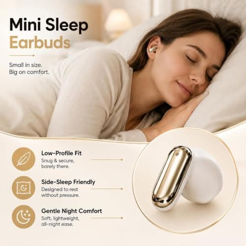 KIEYIQE 6-in-1 Smart Wireless Earbuds & Mini Sleep Headphones (Black) — view 6