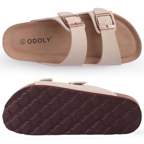 ODOLY Unisex Comfortable Cork Footbed Slide Sandals with Arch Support — view 6