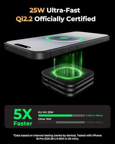 KU XIU X40 Turbo 3-in-1 Magnetic Wireless Charging Station Qi2.2 25W Fast — view 2