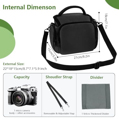 Ainiv DSLR Camera Bag, Waterproof Anti-Shock SLR Camera Case, Black — view 2