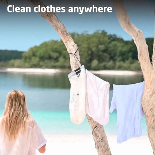 Scrubba Wash Bag UNTOUCHED - Patented Washboard-in-a-Bag™ Portable Travel Washing Machine Made with Recycled Polyester - Wash Clothes Anywhere in Minutes (~140 g) — view 2