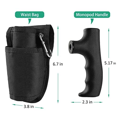 Rigych Monopod Adapter Walking Stick Cane Handle with Waist Bag Set for Trekking Pole Hiking Climbing Photography — view 6