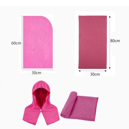 2 Pack Cooling Hoodie Towel Set, Ice Silk Cooling Towel for Outdoor Sports — view 2