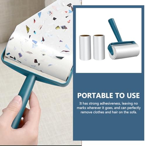 POPETPOP Portable Lint Roller Hair Remover for Pet and Clothes with Strong Viscosity Plastic Material, Navy Sticky Roller for Home Use and Travel Cleaning — view 5