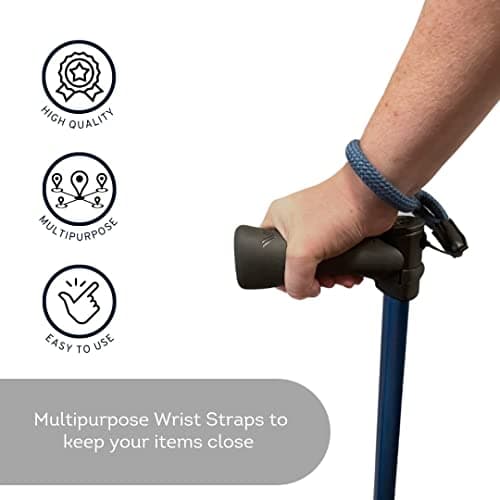 Dynamo Wrist Strap for Walking Canes - Adjustable and Stylish Walking Stick and Cane Strap, Versatile Multi-Use Accessory Strap, for Men and Women (2-pack), Black,blue, Large — view 6