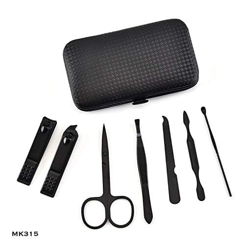 Manicure Pedicure Set | Nail Clippers | Scissors | Tweezers | Ear-pick | Black Stainless steel Men Women Travel Size Nail Grooming Tool Kit Blue — view 2
