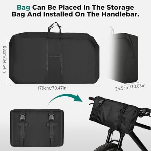 800D Heavy-Duty Bike Travel Bag for Airplane - Bike Transport Bag with 3 Buckles, Reinforced Webbing & Inner Compartments for 26-29 Inch Mountain & Road Bikes — view 3