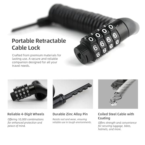 UP Security Small Combination Cable Lock for Luggage, Kids Bike, Helmet — view 2