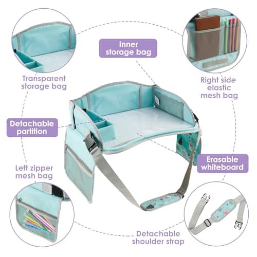 Car Tray Table for Kids Cars Seat Travel Tray Portable Drawing Board Play Pallet Cars Seat Detachable Lap Trays Carseat Table Trays for Kids in Car Airplane Activities Toddler Travel Accessories — view 3