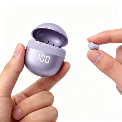 Invisible Mini Small Purple Earbuds Hidden Tiny Earphones for Small Ears