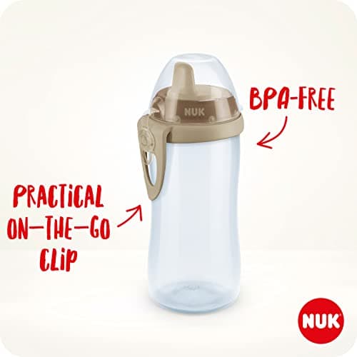 NUK Kiddy Cup Toddler Cup | 12+ Months | 300 ml | Leak-Proof Toughened Spout | Clip & Protective Cap | Pink — view 4