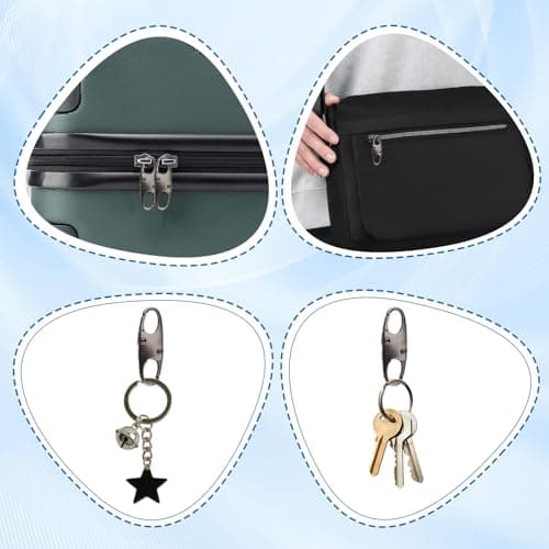 6 Pcs Zipper Lock Clips, Anti Theft Black Small Carabiner Clips for Backpack Locks Double Opening S Clips Zip Lock for Luggage, Suitcases Secure Bag Clips for Outdoor Travelling Camping Locks — view 5