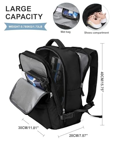SZLX New Ryanair Cabin Size Bag 40x30x20 Backpack Wizz air Ryanair Cabin Bags Underseat Carry-ons Easyjet Travel Backpack Cabin Size Women Men Hand Luggage Travel Ruscksack with Shoe Compartment — view 5