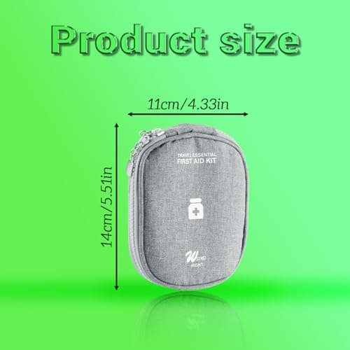 Tabanzhe First Aid Kit Bags-Empty Medicine Pouches Portable Travel Medical Pill Bags First Aid Emergency Organizer Bags for Outdoor Camping Hiking Holiday Travel(Grey) — view 2