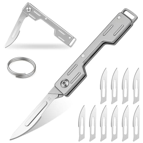 Vicloon Folding Utility Knife, Pocket Cutter for Everyday Carry, Pocket Box Opener, Folding Utility Multitool, Camping Multitool Accessories, Pocket Gadgets for Men Outdoor, Camping, Hiking