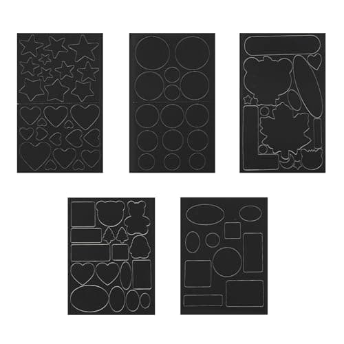 MeiQraft 5-Pack Black Fabric Repair Patches - Self-Adhesive No-Sew Repair Kit for Clothing, Tents, Bags