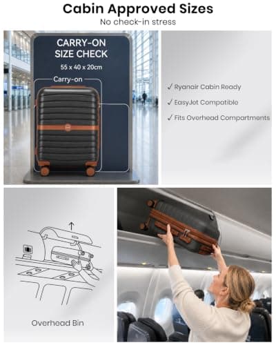 Kono Cabin Hard Shell Suitcase, Lightweight ABS+PC Carry On Hand Luggage — view 2