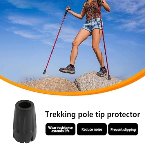 Pack of 8 Nordic Walking Poles Rubber Tips - Durable Replacement Rubber Stoppers for Enhanced Grip on Asphalt, Gravel, and Mountain Terrain - Fit for Hiking and Trekking Poles, 11 x 32 mm — view 3