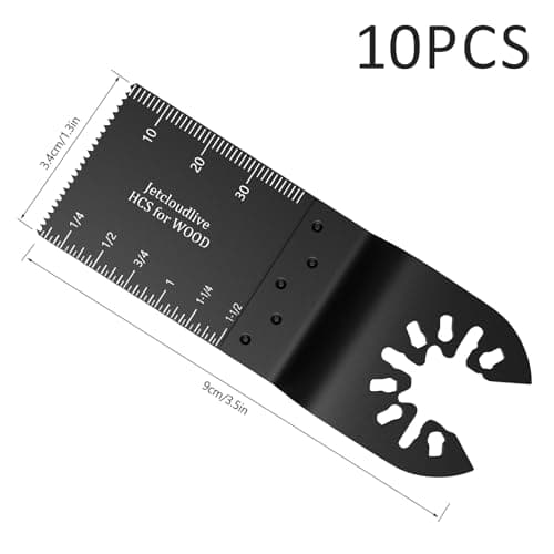 10pcs Oscillating Saw Blades Quick Release Multitool for Metal Wood Plastic Cut Blades Fit Cable Black — view 2