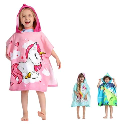 NIFTYY Kids Beach Towel – Super Soft & Quick Dry Children’s Sandproof Towel, Lightweight Highly Absorbent for Pool, Swimming, Bath, Travel, Ideal for Toddlers, Boys & Girls (Unicorn Pink)