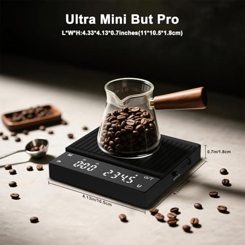 Diyife Rechargeable Mini Coffee Scales with Timer, 0.1g/2kg High Precision — view 3