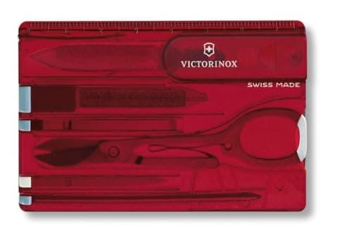 Victorinox Swiss Card Classic Multitool, 10 Functions, Scissors, Red