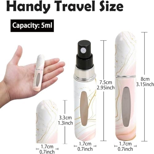Syyflibb Refillable Perfume Atomizer Travel Bottles– Portable Leakproof Mini Sprayer for Cologne & Essential Oils, Plastic Empty Perfume Bottles with Unique Patterns (grivelle) — view 2