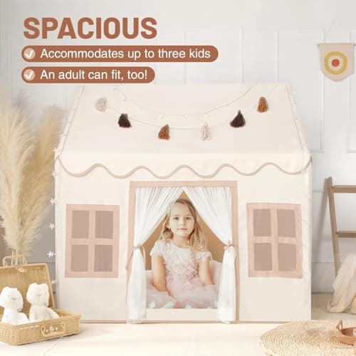 Wilwolfer Kids Play Tent Indoor with Mat, Cosy Playhouse, Peach Skin Fabric — view 5